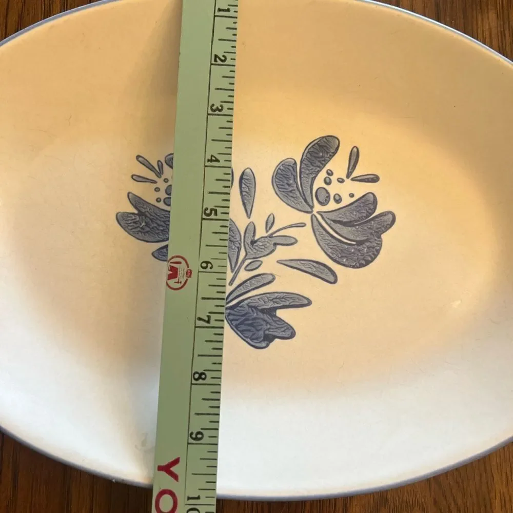 Pfaltzgraff 16 Blue Floral Oval Platter. Made in the USA. Vintage.